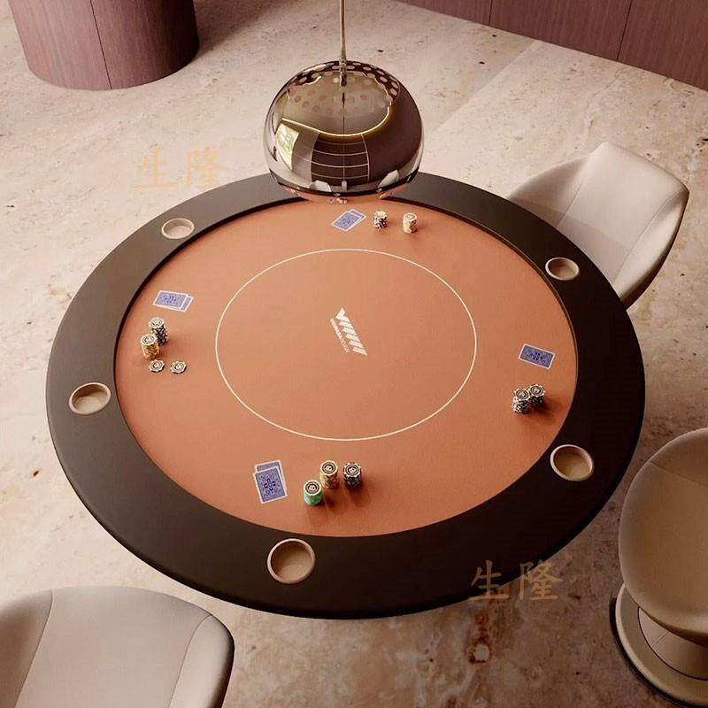 高端设计师款室内家用棋牌桌椭圆形比赛桌德州扑克桌高度意式标准