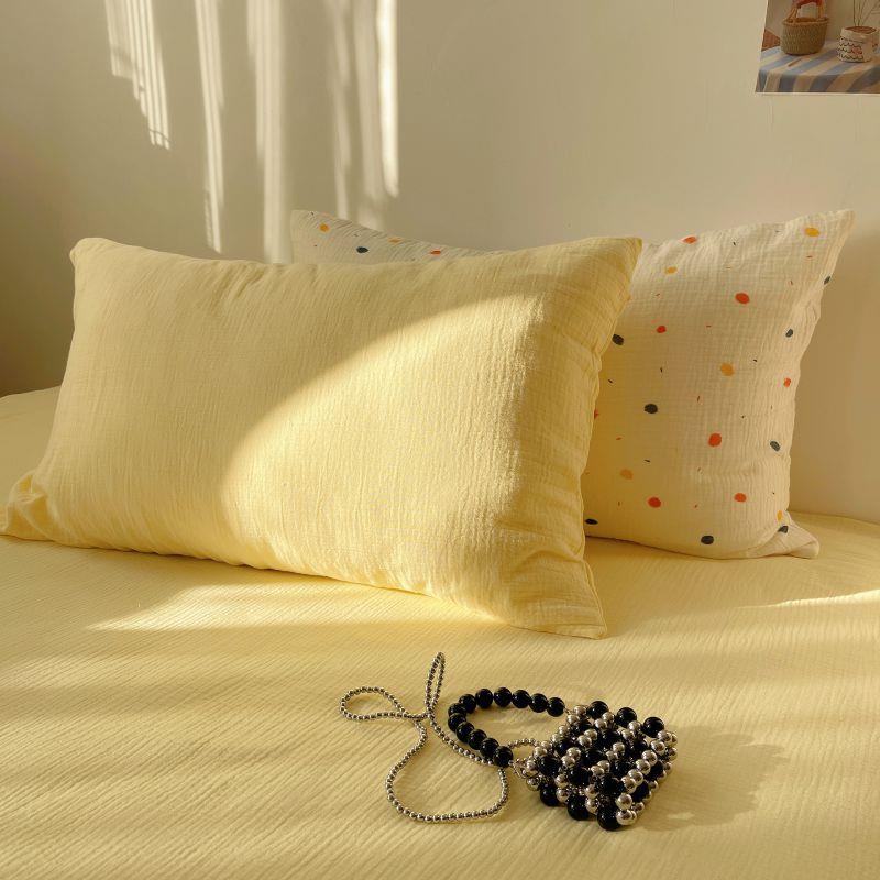 水洗棉枕套单人宿舍枕芯内胆套夏季枕皮套一对装48*74cm男生软糯