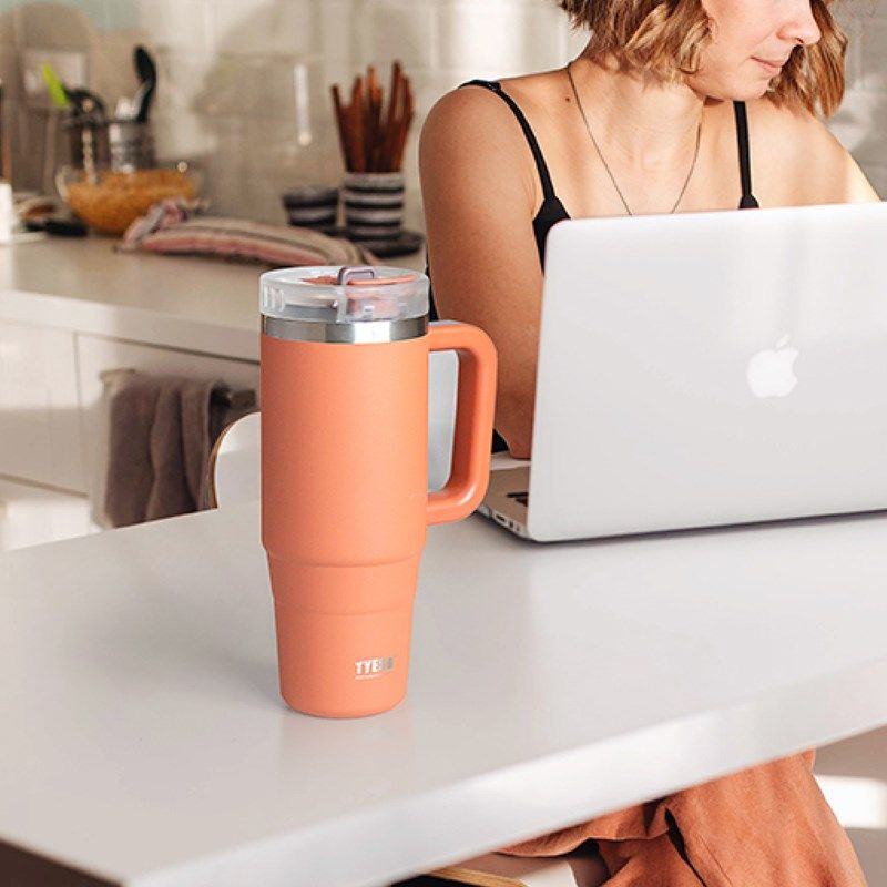 精选冰霸杯大容量水杯保冷保温杯带吸管不锈钢马克咖啡杯车载男士