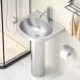 304不锈钢户外阳台立柱式 洗手盆卫生间洗脸盆一体成型盆子柱盆
