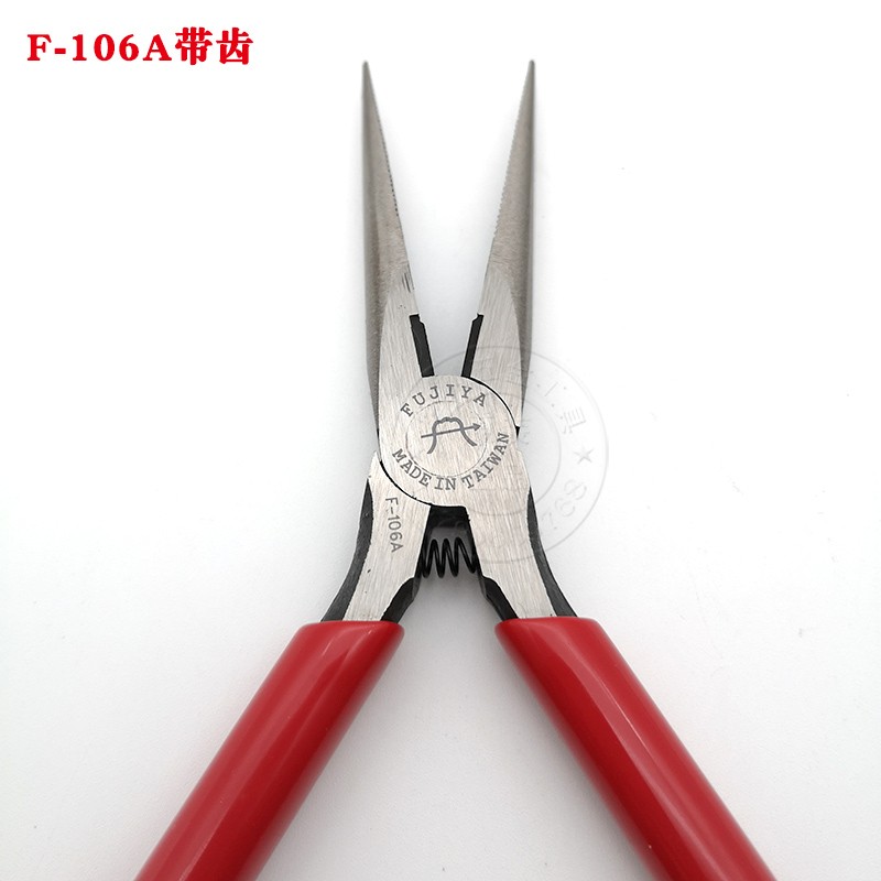 台湾富具亚细长精密加长尖嘴钳尖口钳尖咀钳电子尖钳子无牙F-106A