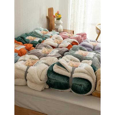 羊羔绒毛毯被子珊瑚绒毯子沙发盖毯单人宿舍办公室午睡毯冬季加厚