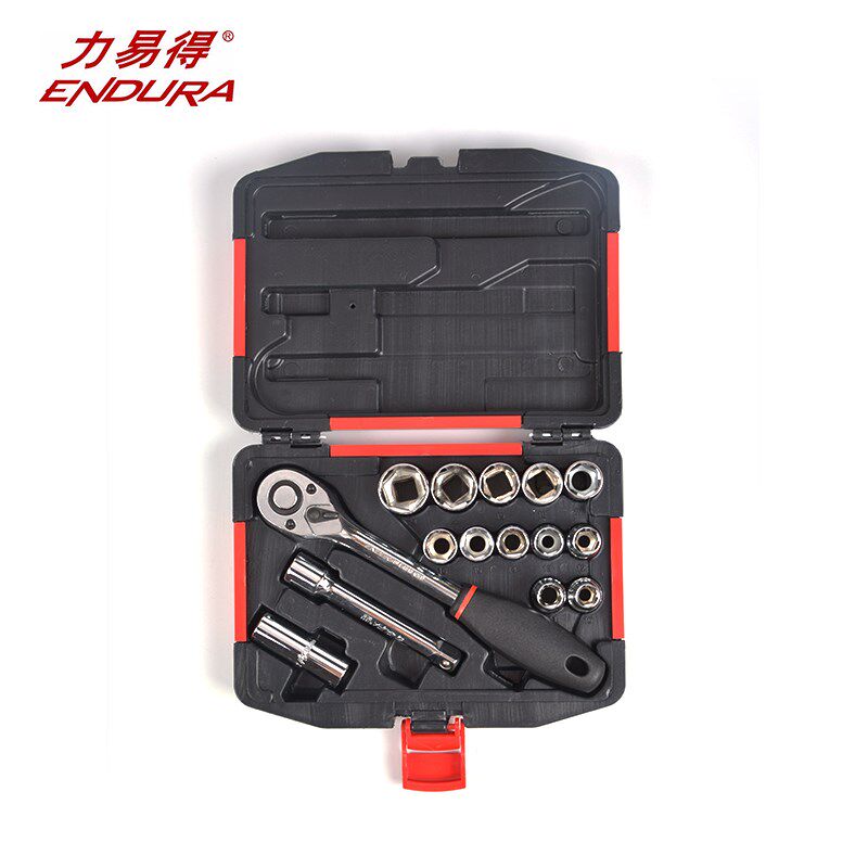 力易得E1212 E1213套筒组套12.5mm15件机修汽修电讯随车便携电子