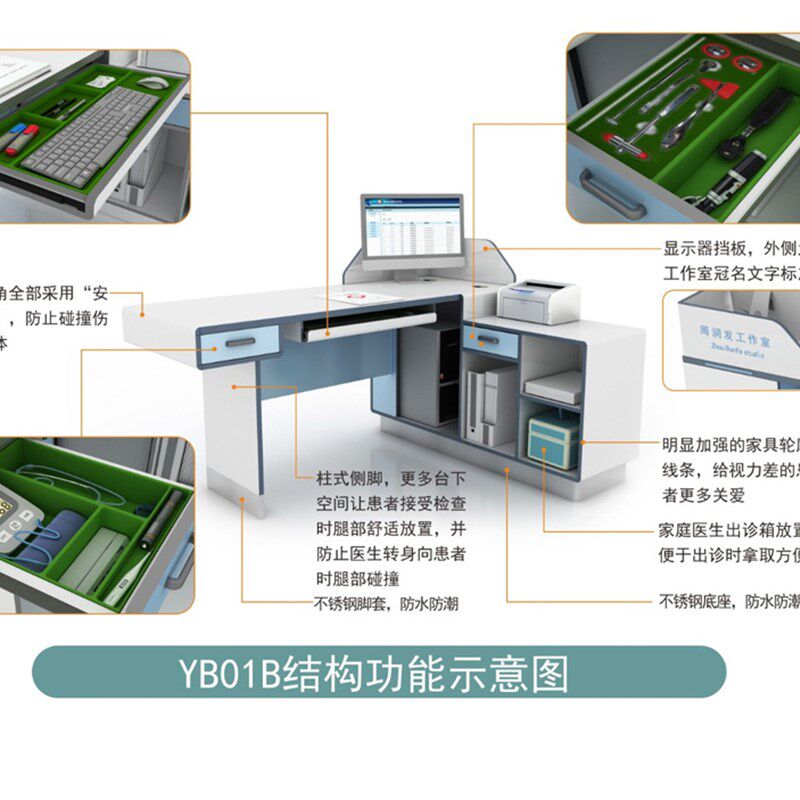 医院诊所卫生院医用诊疗桌椅医生办公室接诊桌看诊工作台诊断桌子