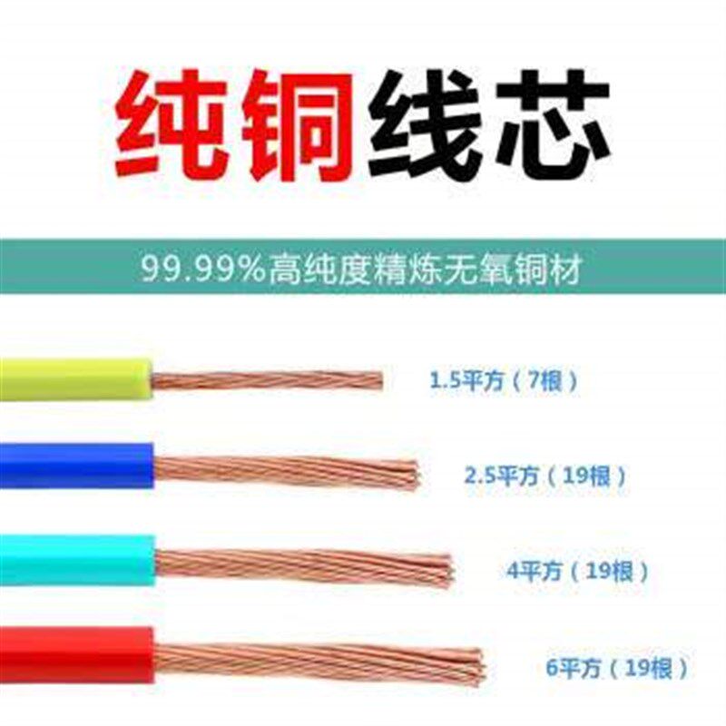 江扬BVR电气设备多股家装单芯线国标铜芯家用铜线电缆线软线电线