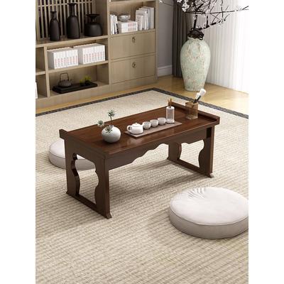 榻榻米茶几实木中式矮桌茶桌可折叠飘窗桌阳台古风小桌子家用炕桌