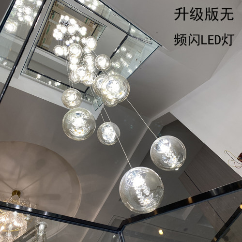 楼梯吊灯长吊灯挑空楼中楼别墅loft公寓轻奢中空复式楼客厅大吊灯