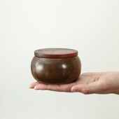 复古纯铜烟灰缸家用客厅茶室实木带盖车载防灰飞高级感办公室桌面