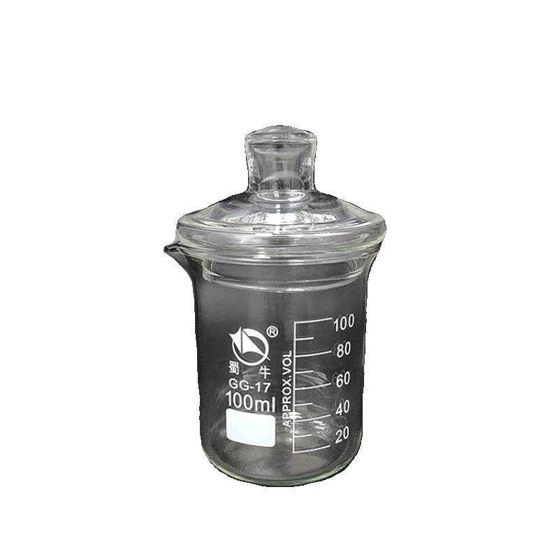 低型烧杯带盖高型玻璃量杯有盖子刻度耐高温加热微波炉实验室杯子