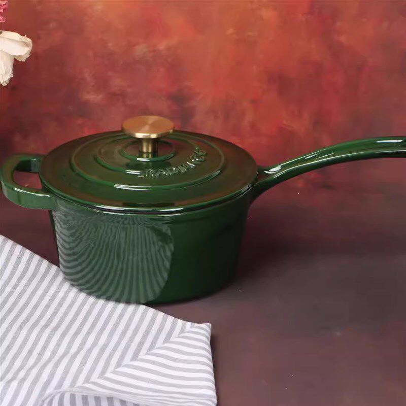 珐琅锅奶锅小奶煲婴儿宝宝辅食锅家用无涂层铸铁不粘平底锅雪平锅