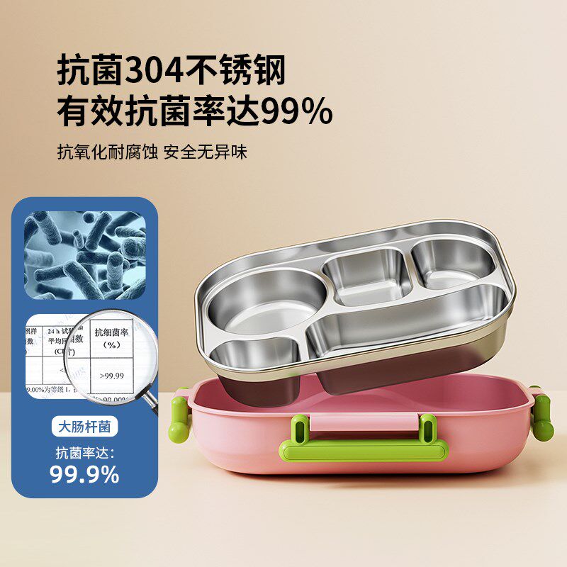 儿童保温饭盒初中小学生上学专用不锈钢餐盒一年级分格便当盒新款