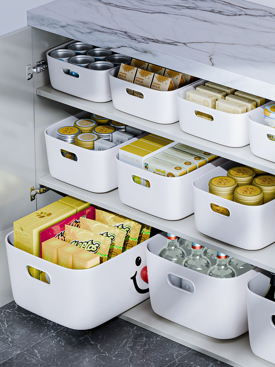 厨房整理盒零食收纳盒子抽屉储物收纳柜宿舍家用杂物桌面收纳筐子