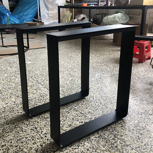 定制定制大板金属实心钢板桌子支架简约吧台桌脚茶几支撑架会议桌