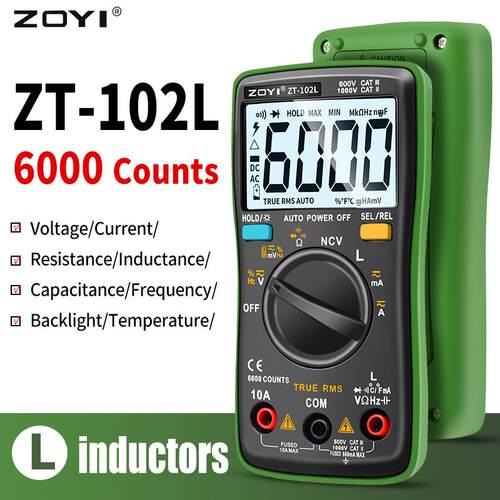 ZT-102L自动量程电感60H万用表高精度防烧万能表电容温度跨境