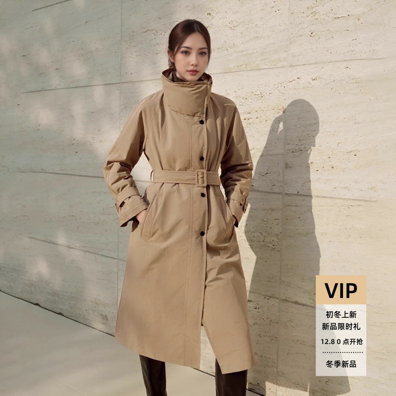 立领收腰风衣外套羽绒服