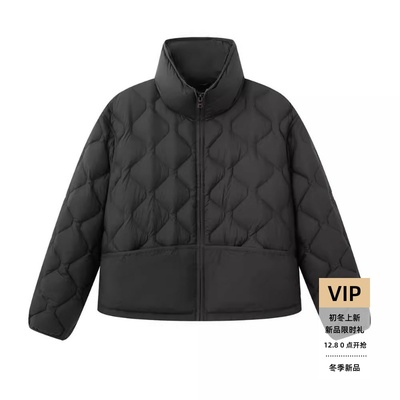 冬立领短款轻薄羽绒服外套