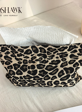 GOSHAWK轻奢豹纹纸巾盒客厅高档抽纸盒家用客厅茶几车载纸巾盒