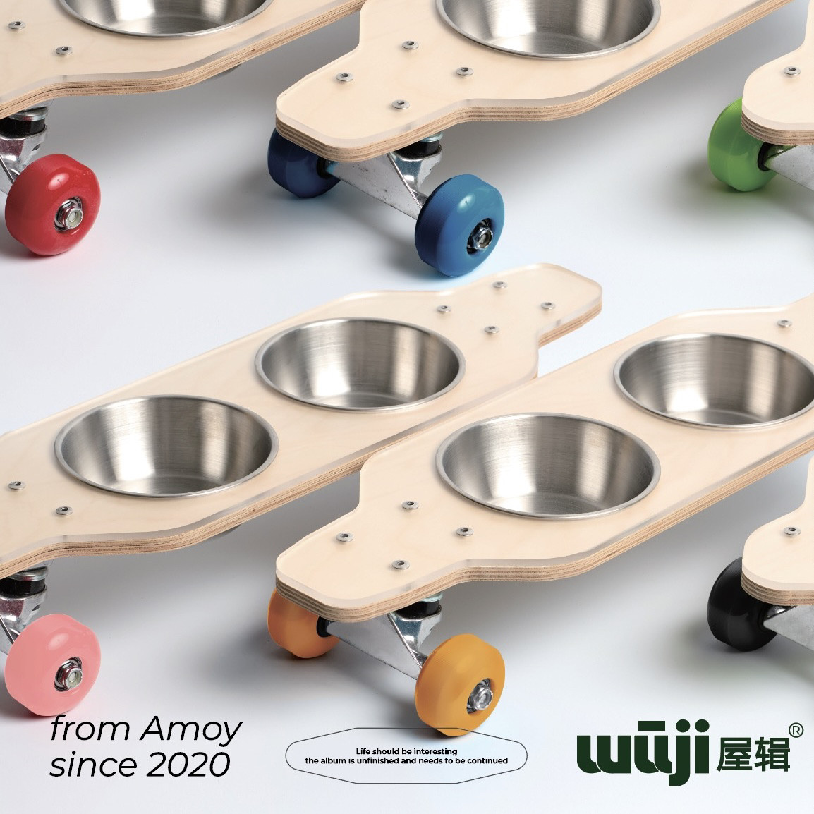 宠物家居海洋板防打翻简约易清洁滑板碗中小型通用猫狗碗