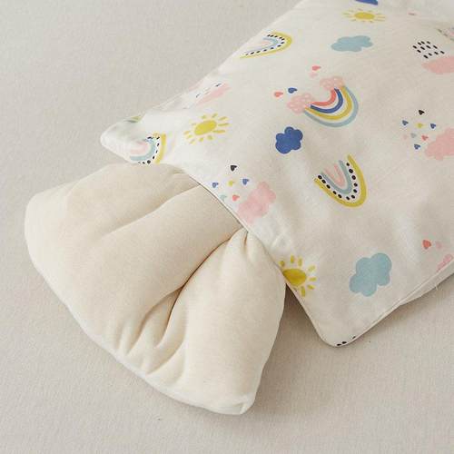A类全棉双层纱儿童棉花枕头3-6岁以上四季通用宝宝枕头套枕芯一套