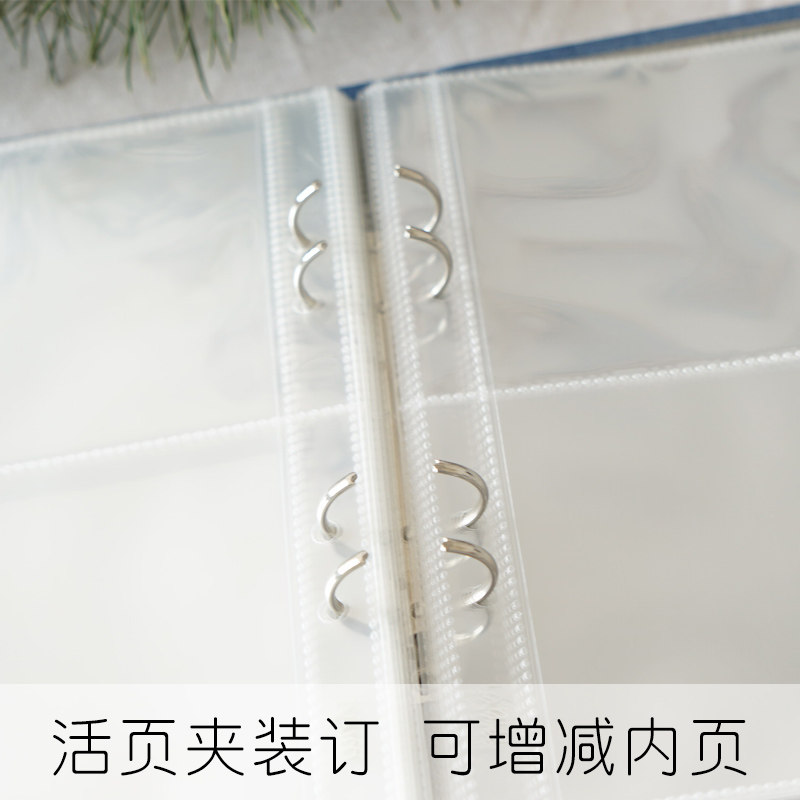 目忆/牛仔布面4寸照片4r清新插页式影集6寸照片活页迷你小相册本