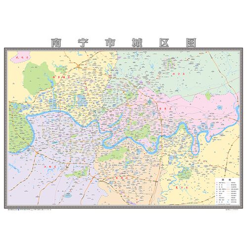 南宁市城区图2025定制市区地图街道图新版楼盘小区中介办公室挂图