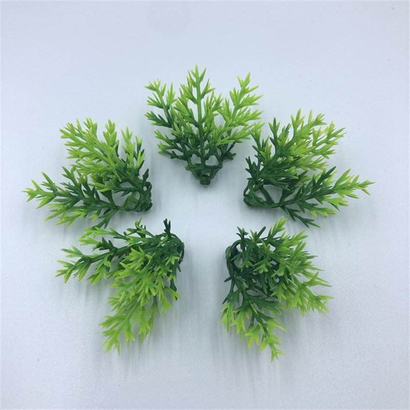 酒店盆饰彷真崖柏草迎客松叶子假草塑料小草装饰手工植物盆栽配饰