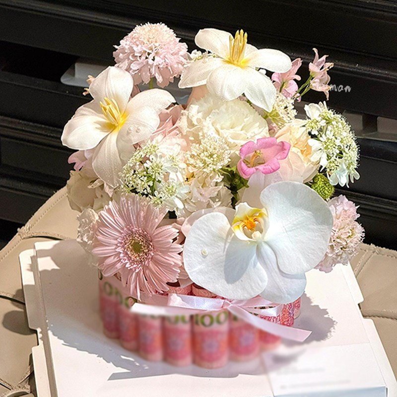 新款浪漫有钱花仿真花蛋糕diy手工材料包生日母亲节520送女友惊喜