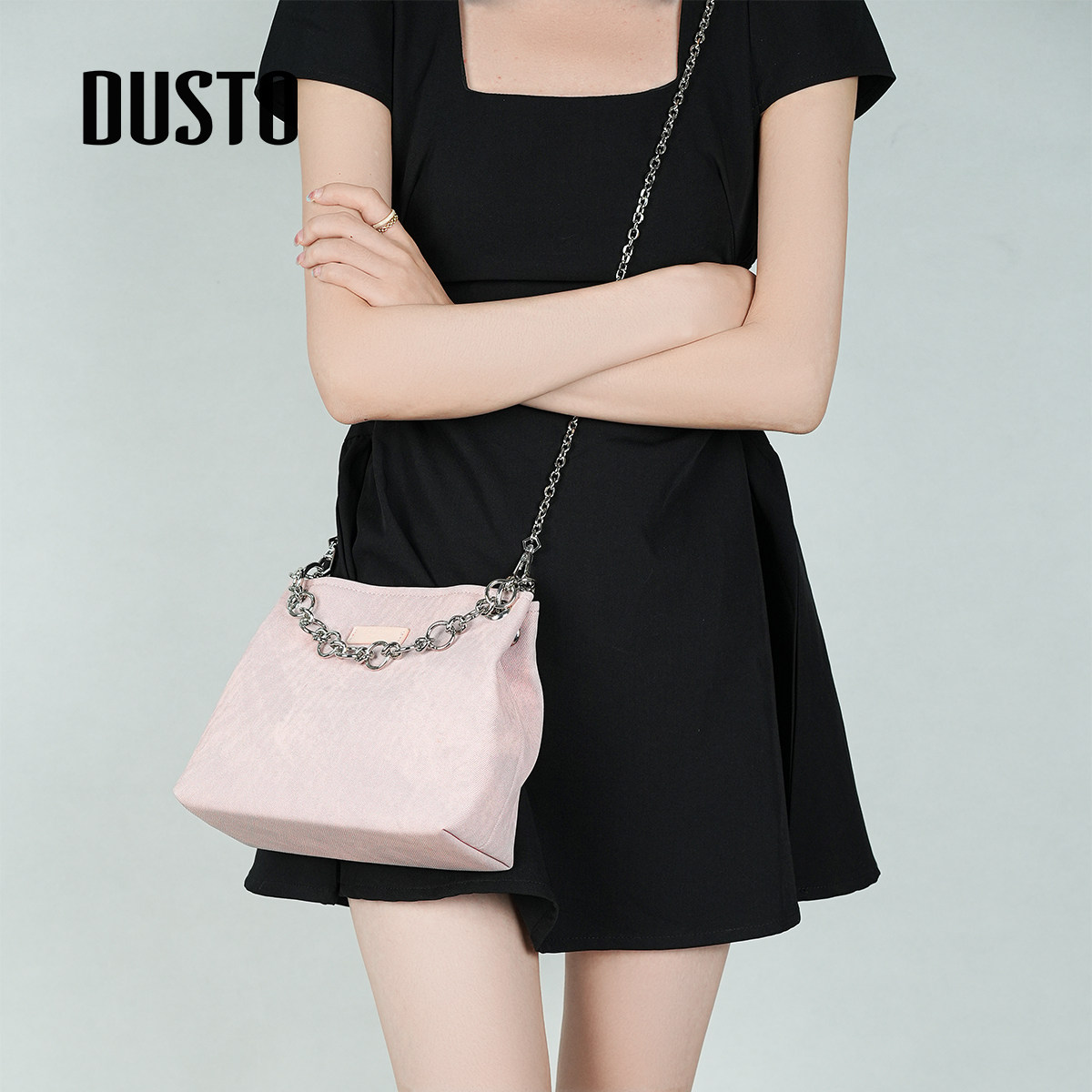 DUSTO/大东手提单肩斜挎包2023年秋季新款时尚潮流帆布托特包2012