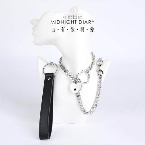 Midnight Diary爱心锁项链choker项圈女m带钥匙情侣牵引控制k8k9