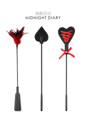 Midnight Diary羽毛马鞭皮拍SP小圈实践工具爱心绑带新手双面皮拍