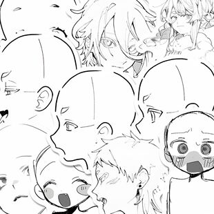 人物表情参考绘画素材贴纸美术生模版DIY手机壳平板防水贴画纸