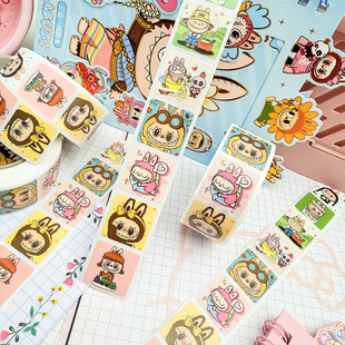 饰贴纸 可爱动漫周边儿童奖励贴画diy装 新款 拉布布卷卷贴纸二次元