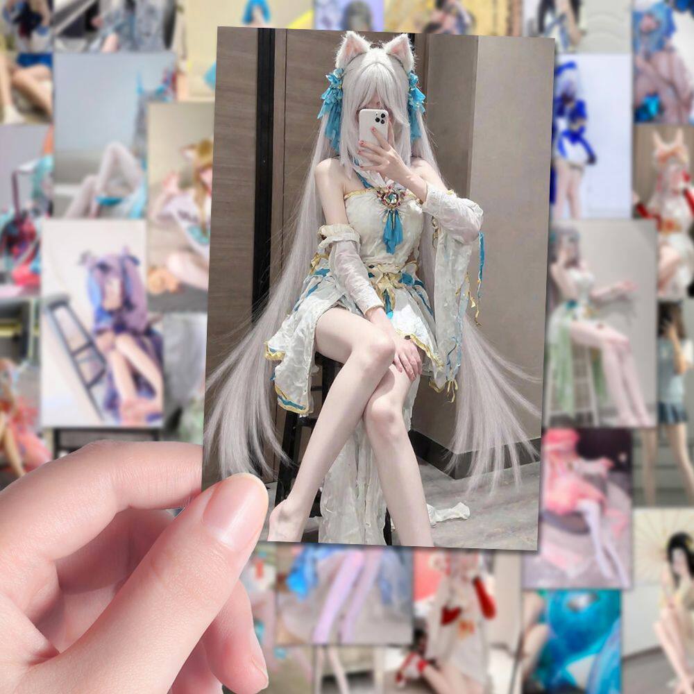 160张COS少女玉足贴纸二次元COS高颜值纯欲甜美女孩diy装