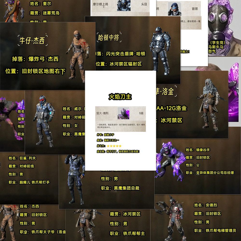 款和平精英游戏人物怪物图鉴贴纸手账素材diy装饰手机壳防水贴画