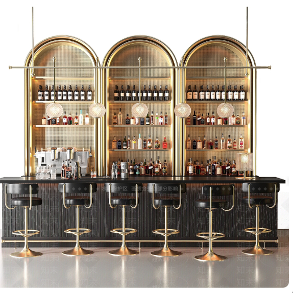 不锈钢定制酒柜置物架酒架酒庄红酒展示柜现代简约商用置物柜