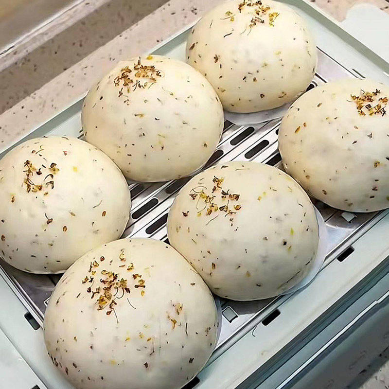 桂花酒酿爆浆馒头营养儿童早餐半成品手工面食包点懒人食品