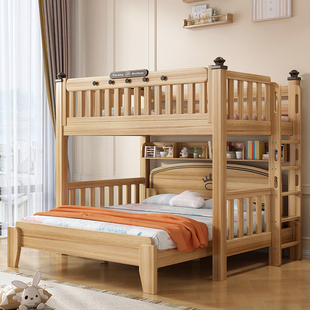 实木儿童床上下床双层床上床下空小户型上床下桌组合高架床上下铺