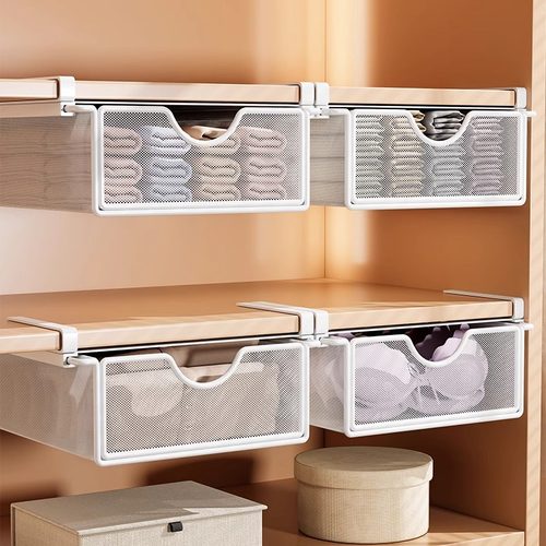 衣柜收纳神器悬挂式抽屉式下挂篮橱柜内抽拉式内衣袜子收纳整理盒