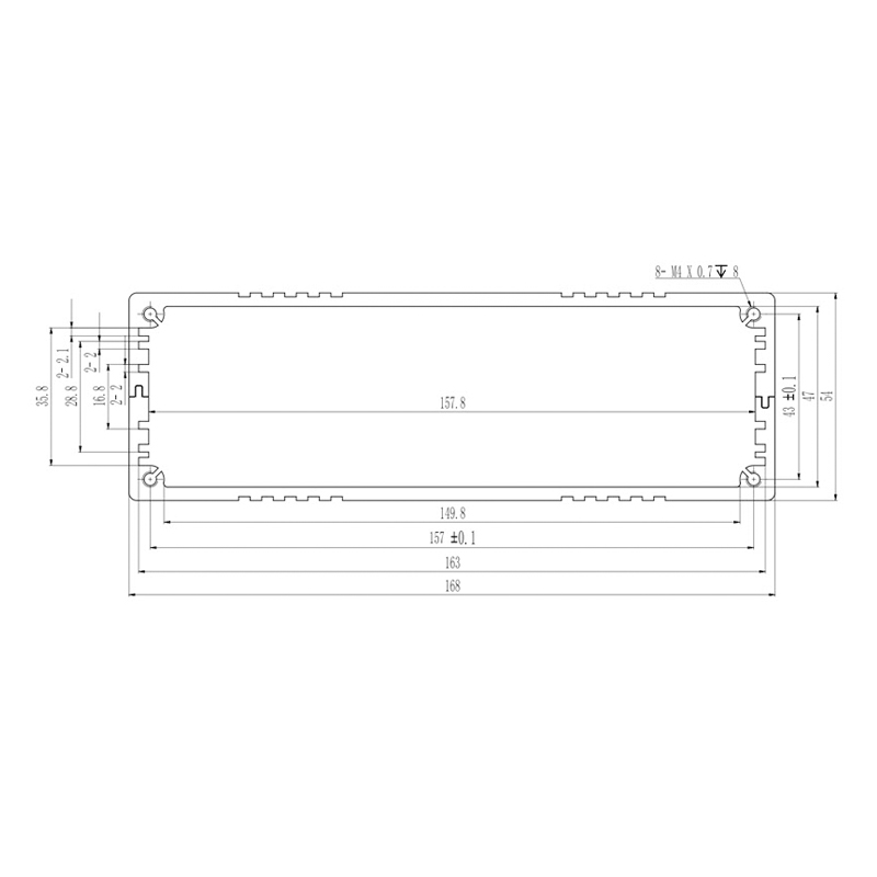 铝合金外壳防摔pcb发送器铝盒设备rtu盒铝型材壳体定制diy168*54