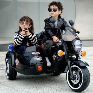儿童电动摩托车宝三轮车大AA6nQ9Ri号双人宝坐大人充电玩具双驱童
