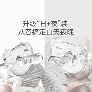 生婴儿安抚嘴安睡型仿母gk963125乳宝宝硅胶奶安新慰器扁头透明柔