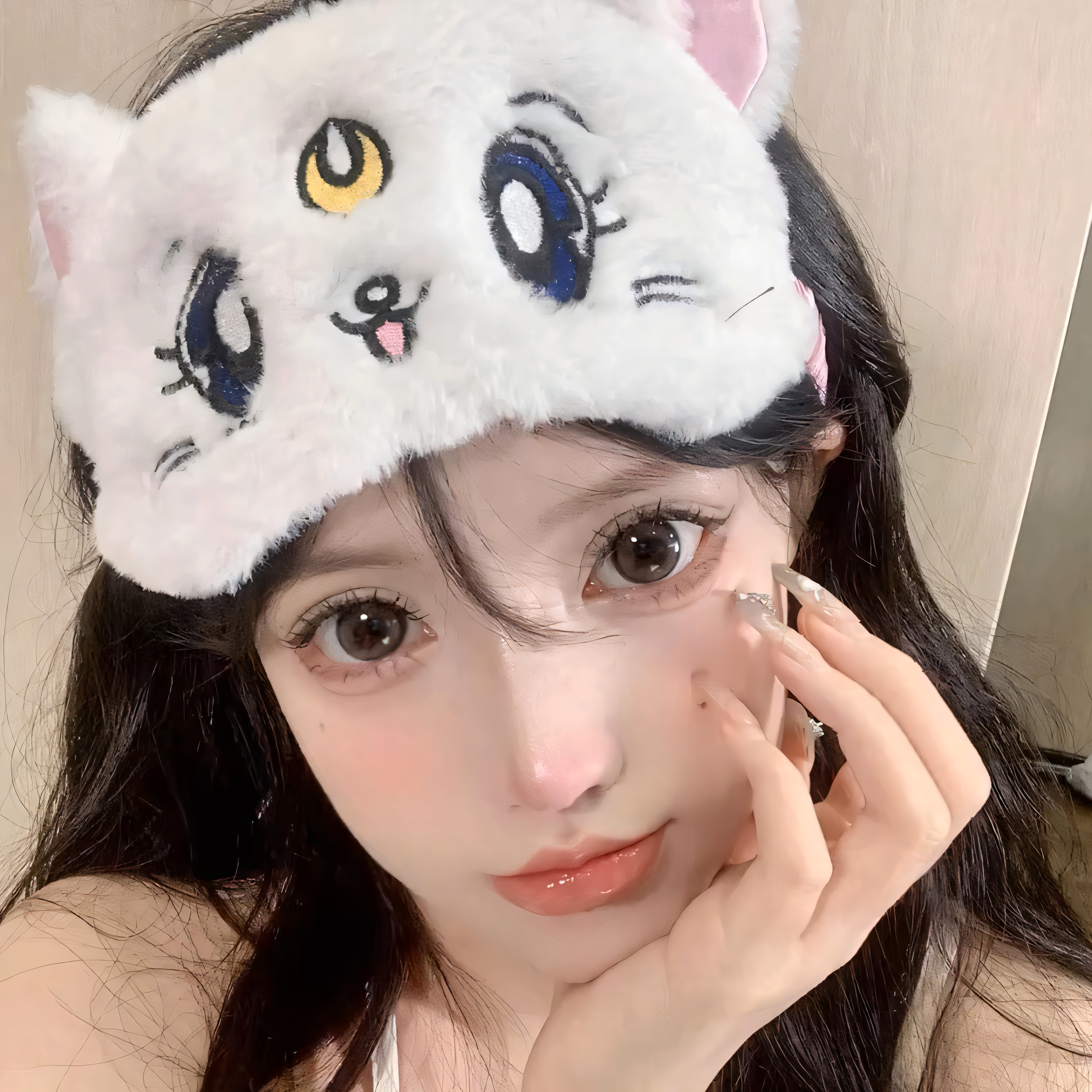 可爱美少女战士眼罩日系毛绒软妹午休遮光睡眠眼罩卡通学生护眼代