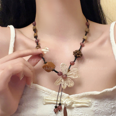 手工编织民族风文艺小众配饰木质