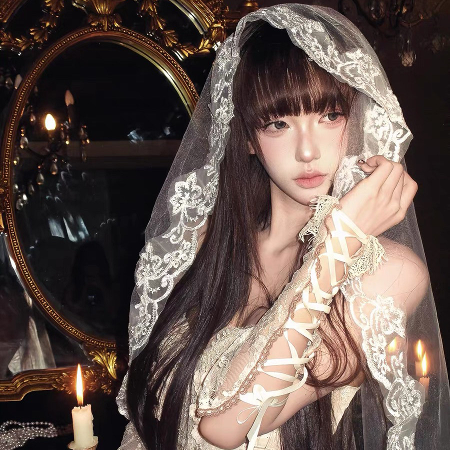万圣节头饰cos鬼新娘复古白色蕾丝花边头纱结婚装扮拍照道具发饰,服饰配件/皮带/帽子/围巾,头纱,淘宝优惠券,粉丝福利购,淘宝优惠卷