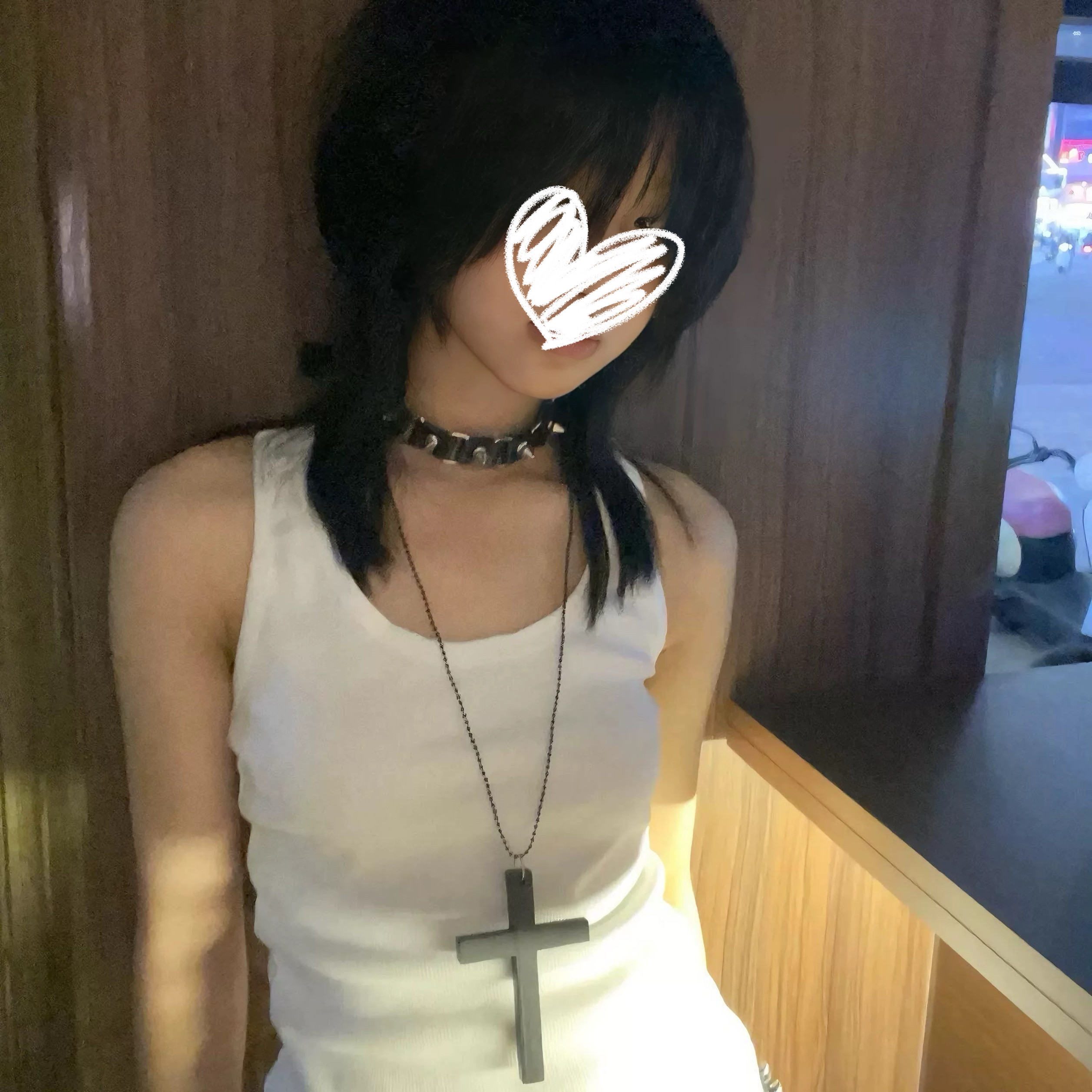 复古暗黑系木质十字架吊坠套装