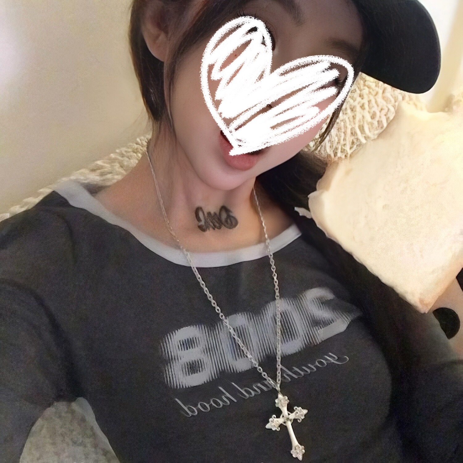 韩国小众设计bm同款银色十字架项链复古辣妹长款颈链复古朋克颈饰
