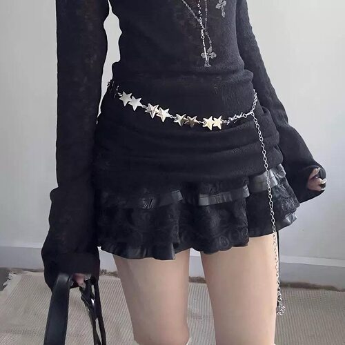 星星链条腰链女士时尚百搭jk制服裙腰带金属裤链原宿风韩版裙带潮