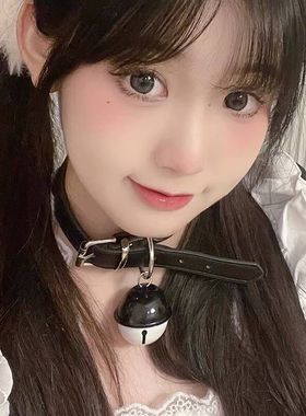 铃铛项圈情侣可爱女仆牵引绳项圈