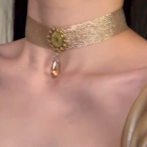 异域风情金色项圈礼服配饰脖颈配饰短款项链女简约废土风锁骨链新