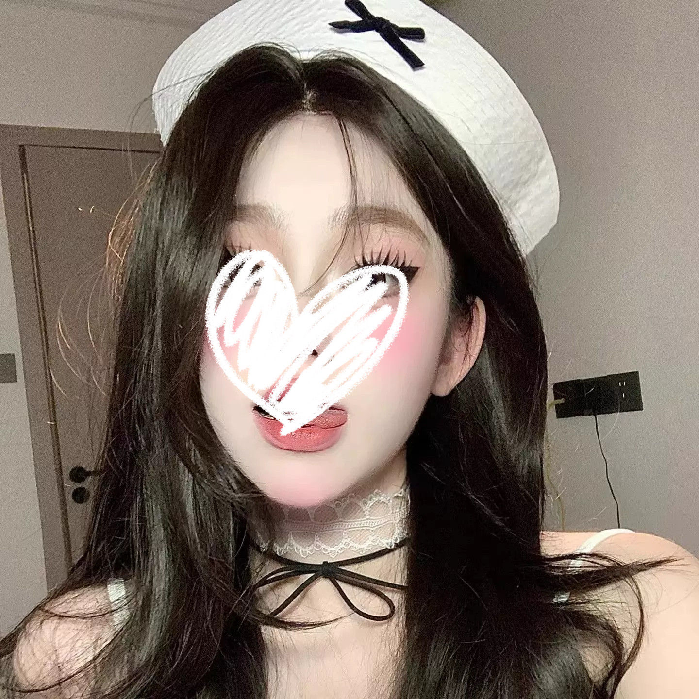 甜美减龄日系丝绒蝴蝶结水手帽